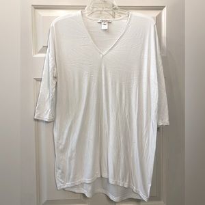 Joy Joy XS White V neck Tunic Blouse